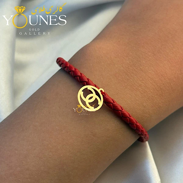 دستبند چرم گوچی طلا